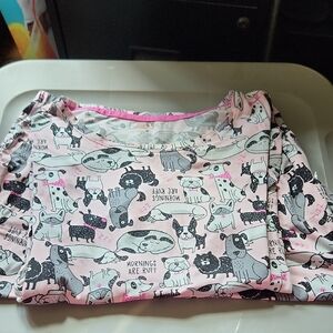 Secret Treasures Pink Dog Print Pajama Top